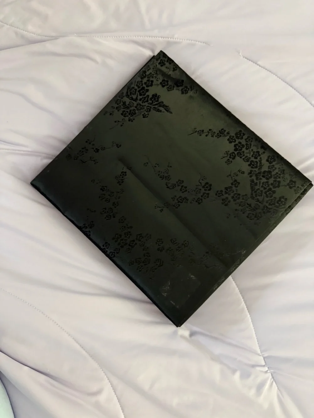 ELSA Black Floral-Embossed Photo Album with Velvet Window